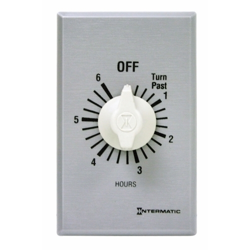 FF36H Auto Off Commercial Mechanical Spring Wound Timer, 6 hr Setting, 125/257 V AC, 1 hp, 2 hp, 1CO 1 Form C SPDT Contact, 1 Pole