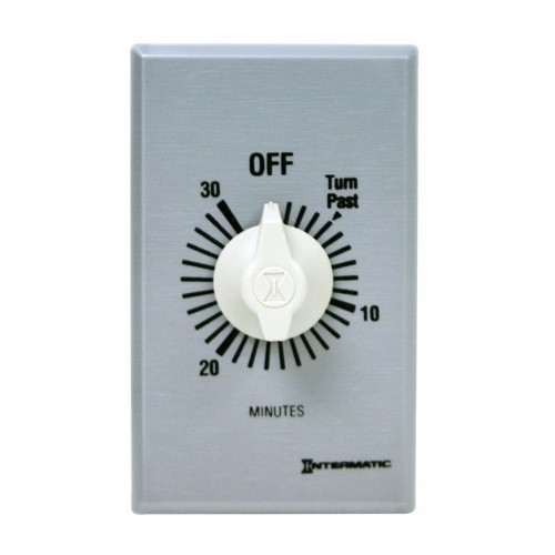 FF430M FF Series Auto Off Commercial Mechanical Spring Wound Timer, 30 min Setting, 125/257 V AC, 1 hp, 2 hp, 2NO 2 Form A DPST Contact, 2 Poles