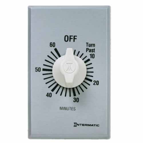 FF460M FF Series Auto Off Commercial Mechanical Spring Wound Timer, 60 min Setting, 125/257 V AC, 1 hp, 2 hp, 2NO 2 Form A DPST Contact, 2 Poles