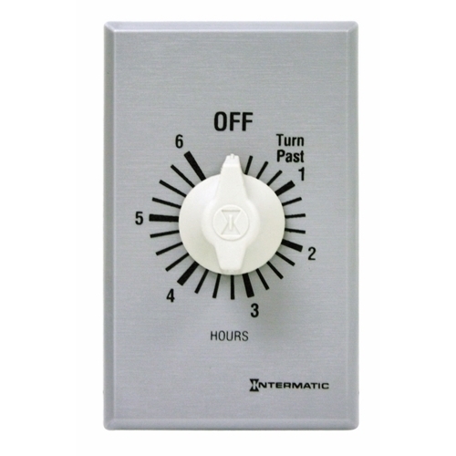 FF46H FF Series Auto Off Commercial Mechanical Spring Wound Timer, 6 hr Setting, 125/257 V AC, 1 hp, 2 hp, 2NO 2 Form A DPST Contact, 2 Poles