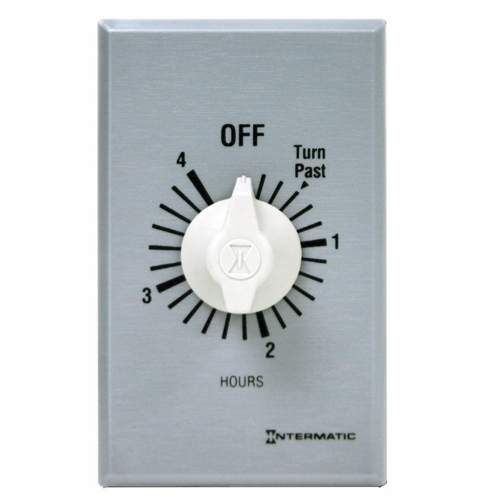 FF4H FF Series Auto Off Commercial Mechanical Spring Wound Timer, 4 hr Setting, 125/257 V AC, 1 hp, 2 hp, 1NO 1 Form A SPST Contact, 1 Poles