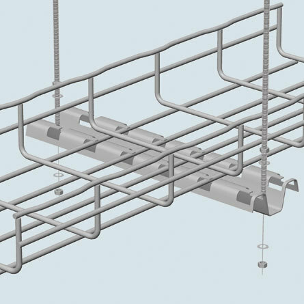 FASP550PG Wire Mesh Cable Tray, 22 in L, Steel