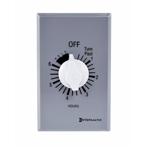 FF6HH FF Series Auto Off Commercial Mechanical Spring Wound Timer, 6 hr Setting, 125/257 V AC, 1 hp, 2 hp, 1NO 1 Form A SPST Contact, 1 Poles