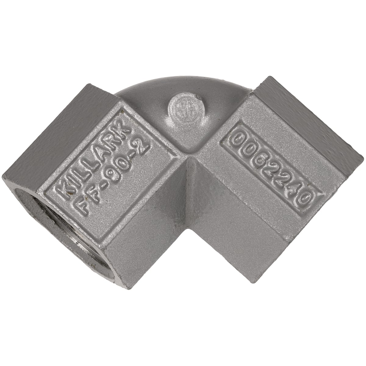 FF-90-2 Female/Female Conduit Elbow, 3/4 in Trade, 90 deg, Aluminum, Electro-Static Powder Coated