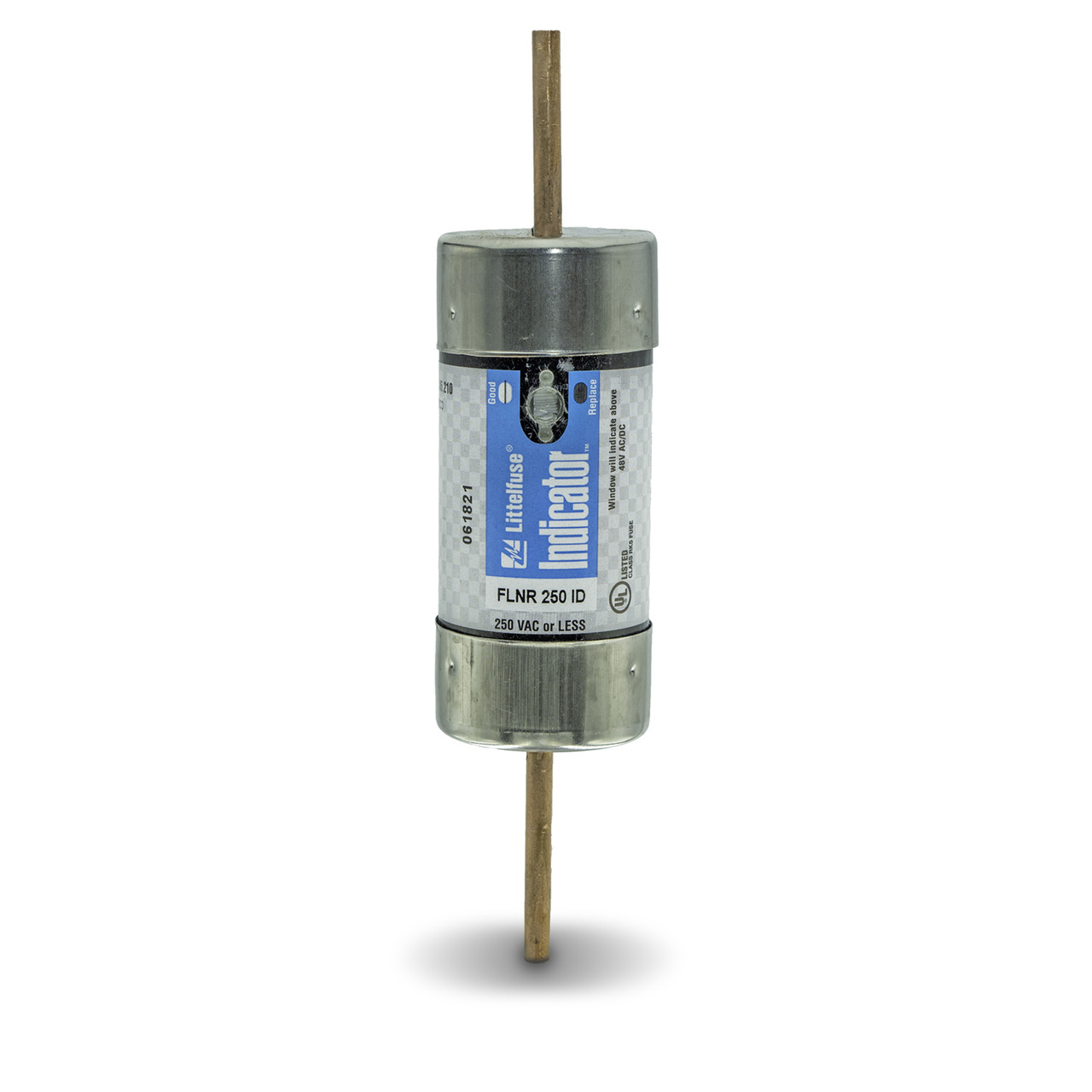 FLNR250ID Powr-Gard Current Limiting Time Delay Fuse, 250 A, 250 V AC/125 V DC, 200/20 kA Interrupt, RK5 Class, Cylindrical Body