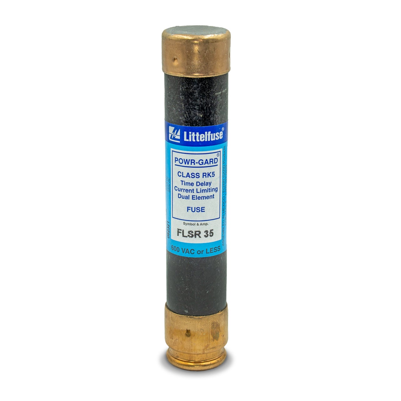 FLSR035 FLSR Current Limiting Time Delay Fuse, 35 A, 600 V AC/300 V DC, 200/20 kA Interrupt, Class: RK5, Cylindrical Body