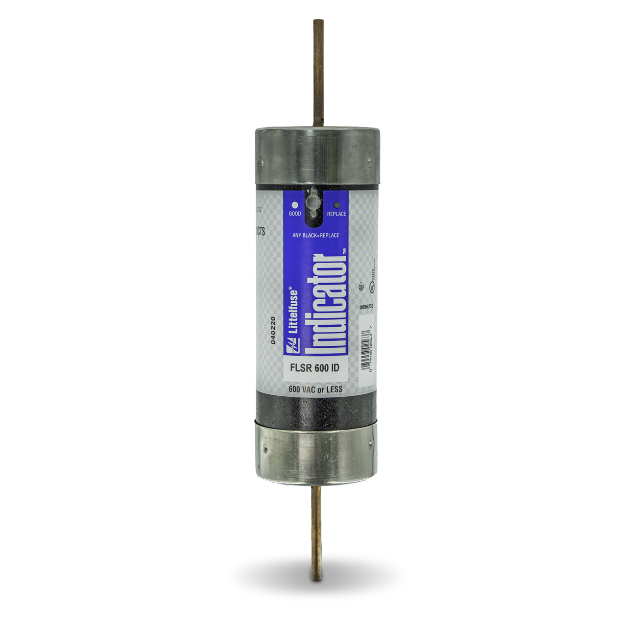 FLSR600ID Powr-Gard Current Limiting Time Delay Fuse, 600 A, 600 V AC/300 V DC, 200/20 kA Interrupt, RK5 Class, Cylindrical Body