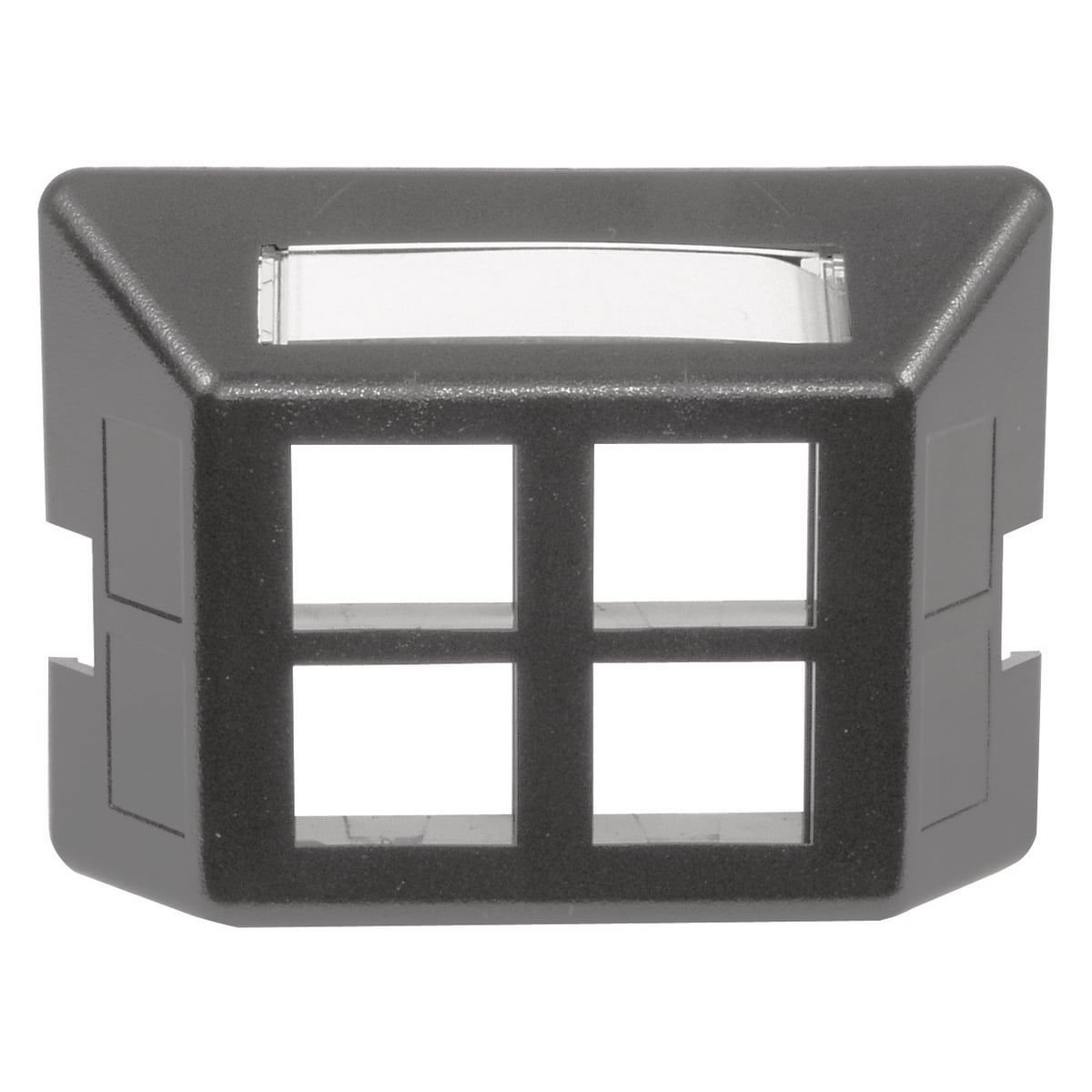 FP4GY FP Series Molded Standard Furniture Plate, 1 Gangs, (4) Ports, Voice/Data/Phone/Multi-Media Module, Fastened Mounting, Molded ABS