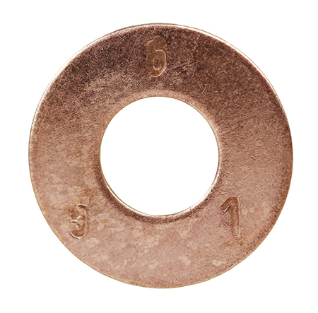 FWBZ12 Flat Washer, 1/2 in Nominal, 9/16 in ID x 1-3/8 in OD, 3/32 in THK, Silicone Bronze