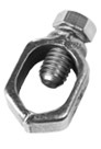 G-5 Ground Rod Clamp With Hex Head Bolt, 1/2 to 5/8 in Rod, 10 to 2 AWG, 10 to 3 AWG Conductor, #4 THK Bar, Bronze Alloy/Cast Copper Alloy/Stainless Steel
