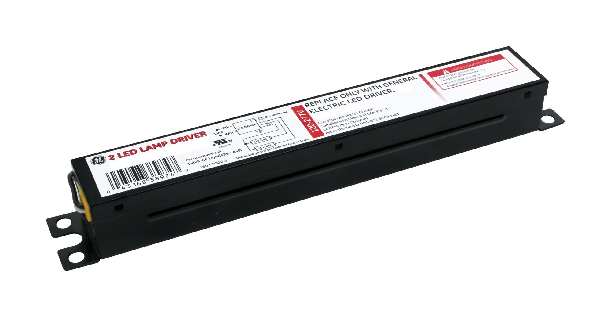 GE259MAXPN/ULTRA UNIV High Efficiency Multi-Volt Electronic Ballast, 96 W Lamp, 120 to 277 VAC, Instant