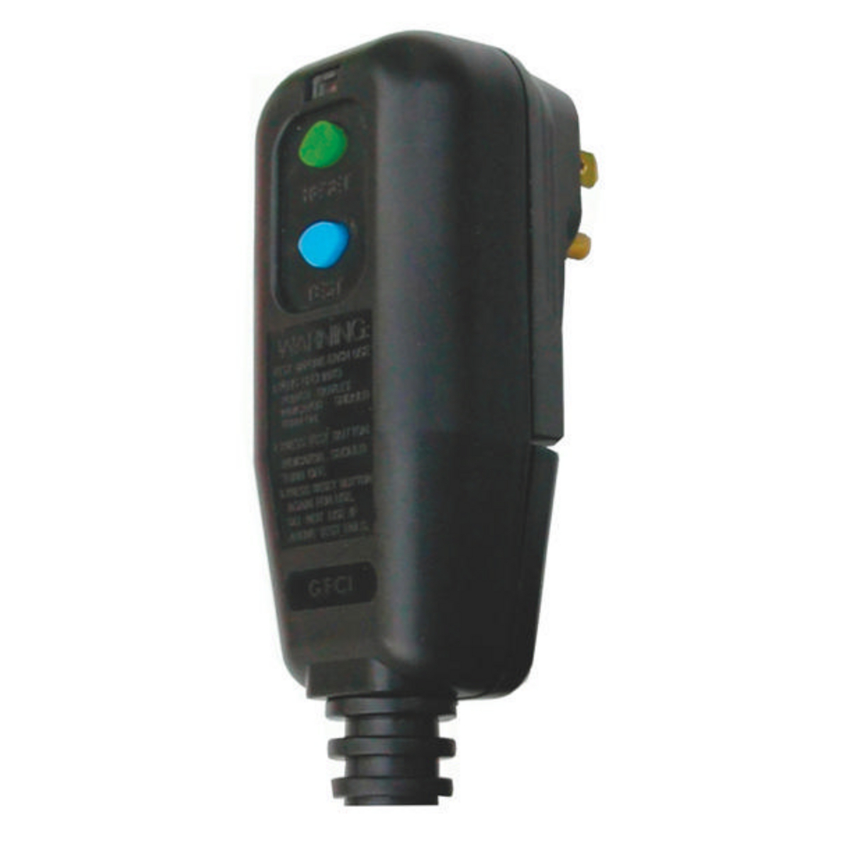 GFP515A 1-Phase Portable Straight Blade Cord Mount GFCI Plug, 125 VAC, 15 A, 2 Poles, 3 Wires, Black