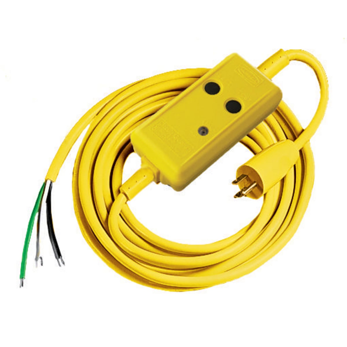 GFPOEMA 3-Wire Automatic Reset Extra Heavy Duty Portable Straight Blade Fabricated GFCI Line Cord, (3) Conductors 14 AWG Conductor Copper Conductor, 15 ft L, 120 VAC