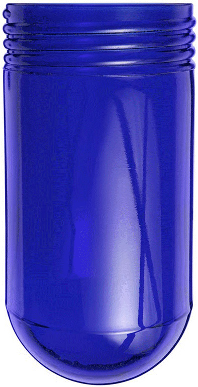GL100B 100 Vaporproof Light Fixture Globe, Cylindrical, 100 W Lamp, For Use With Vaporproof Fixture and Lawn Light, Lime Crystal Glass