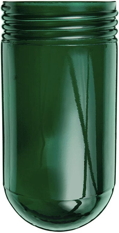 GL100G 100 Vaporproof Light Fixture Globe, Cylindrical, 100 W Lamp, For Use With Vaporproof Fixture and Lawn Light, Lime Crystal Glass