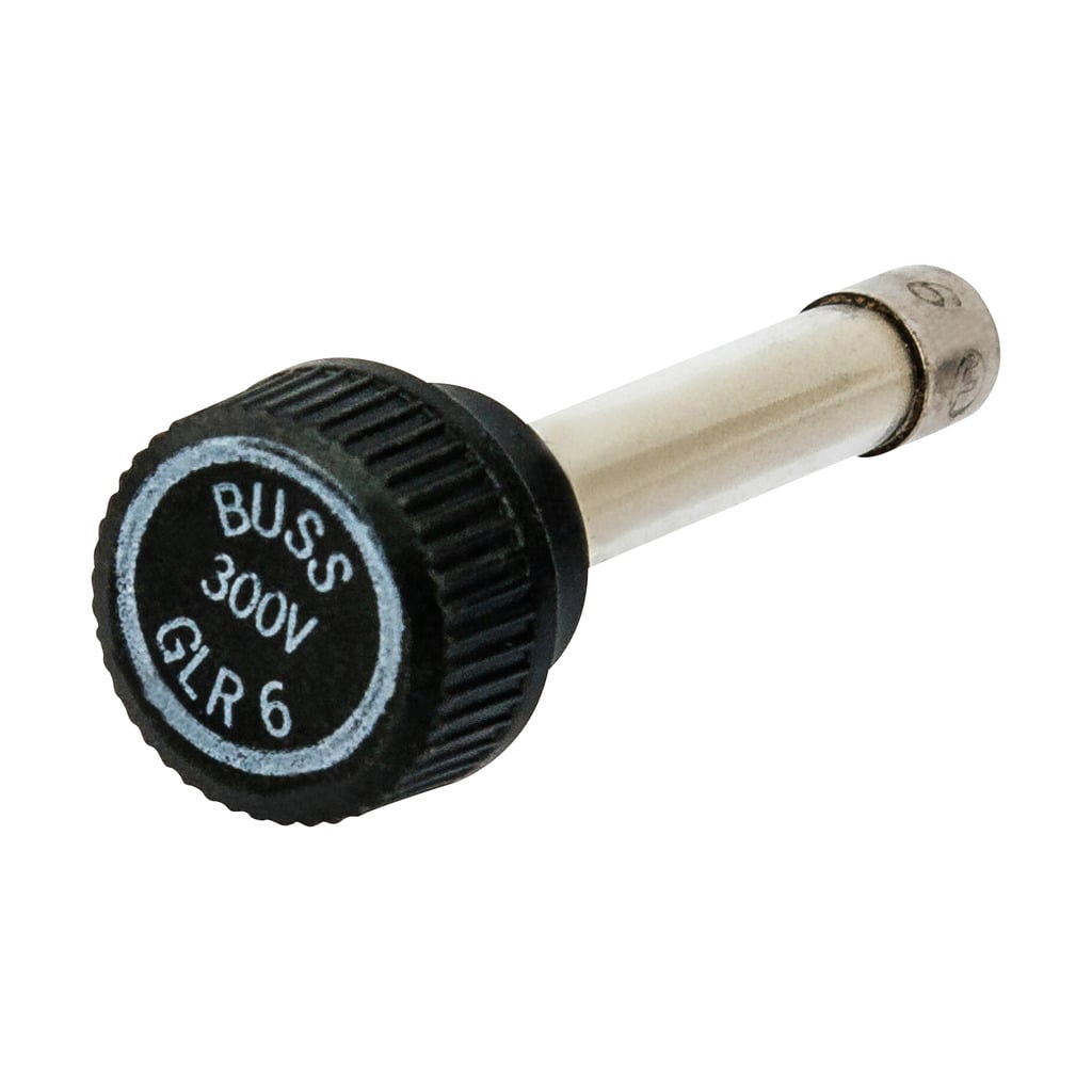 GLR-6 GLR Fast Acting Low Voltage Small Dimension In-Line Fuse, 6 A, 300 V AC, 10 kA Interrupt, Class: Supplemental, Cylindrical Body