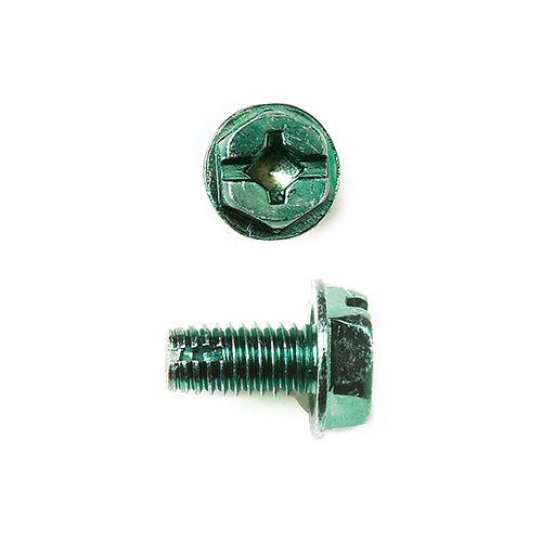 GSC Ground Screw, #10-32 Screw, 3/8 in OAL, #2 Phillips/Slotted/Square Drive