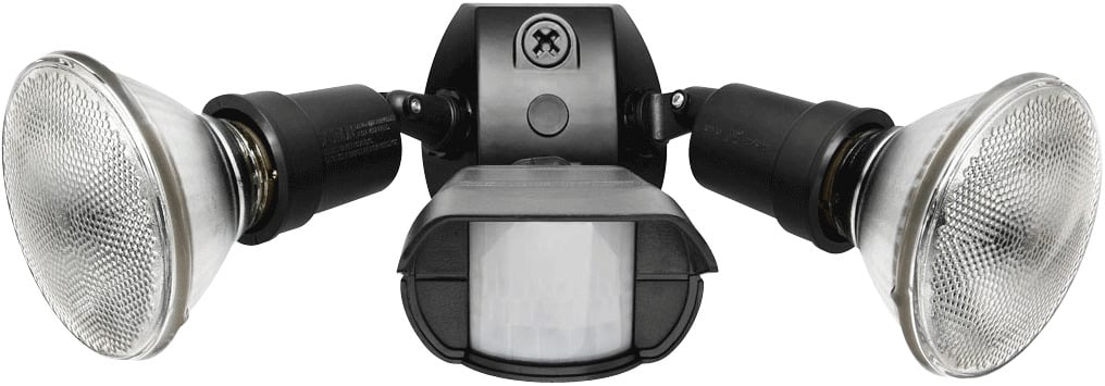 GT500R Wallpack Sensor Floodlight, (2) Halogen/Incandescent Lamp, 300 W Fixture, 120/277 V AC, Polycarbonate Housing