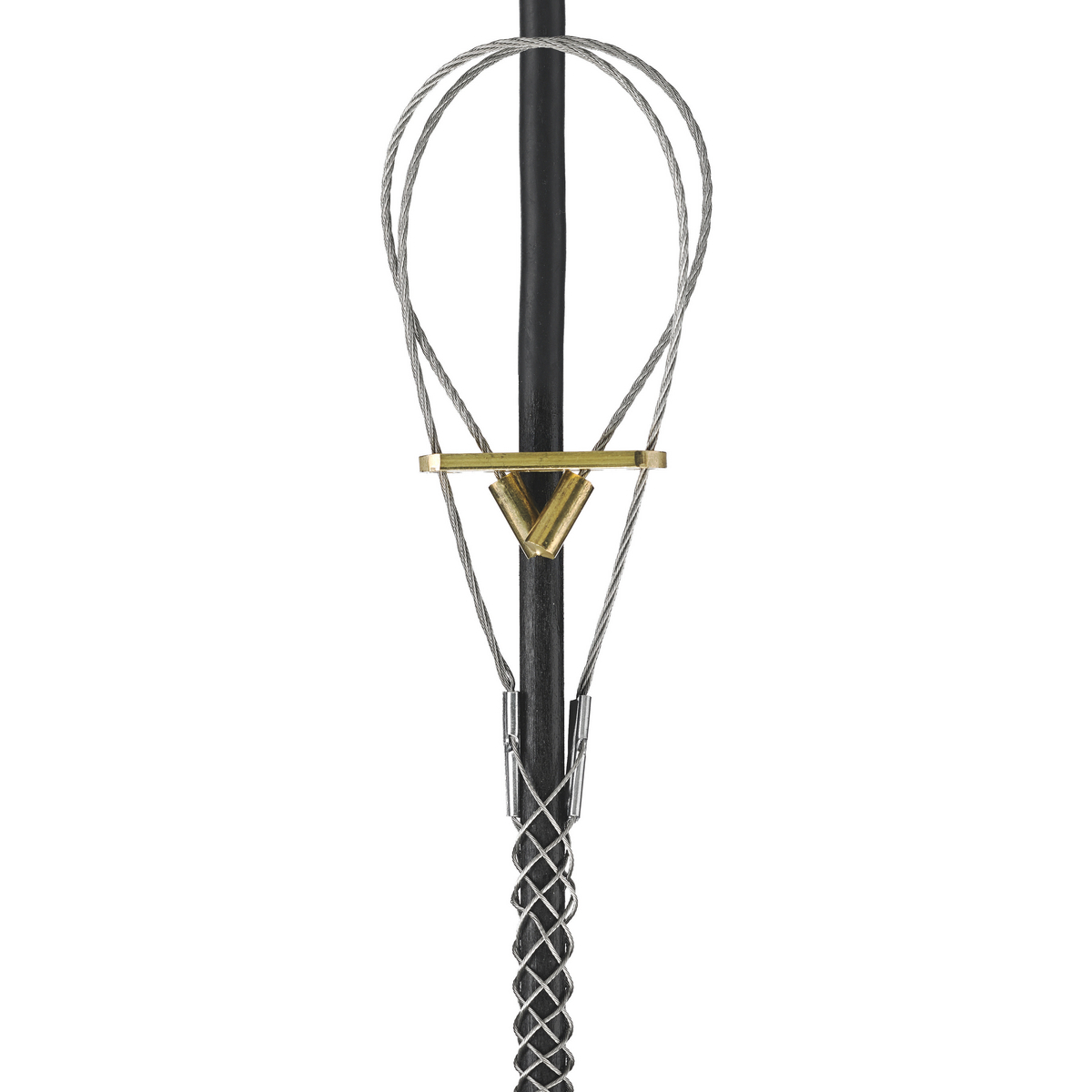 02216020 Light Duty Closed Mesh Universal Eye Single Weave Service Drop Support Grip, 660 lb Breaking Strength, 0.46 to 0.56 in Cable, Bronze, TiN Coated
