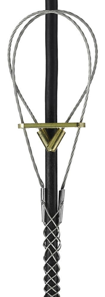 02216022 Light Duty Closed Mesh Universal Eye Single Weave Service Drop Support Grip, 79 lb Breaking Strength, 0.58 to 0.68 in Cable, Bronze, TiN Coated