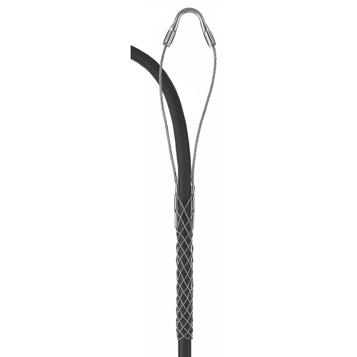 022291004 Fiber Optic Closed Mesh Single Eye Single Weave Support Grip, 40 lb Breaking Strength, 0.56 to 0.58 in Cable, Bronze, TiN Coated