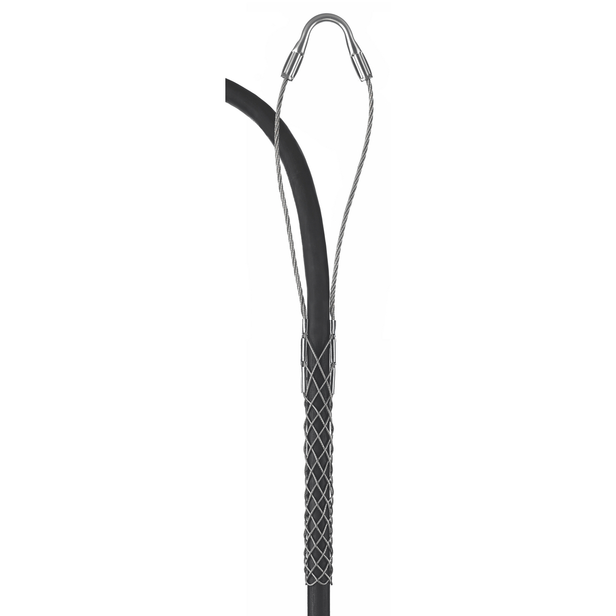 022291006 Fiber Optic Closed Mesh Single Eye Single Weave Support Grip, 80 lb Breaking Strength, 0.69 to 0.88 in Cable, Bronze, TiN Coated