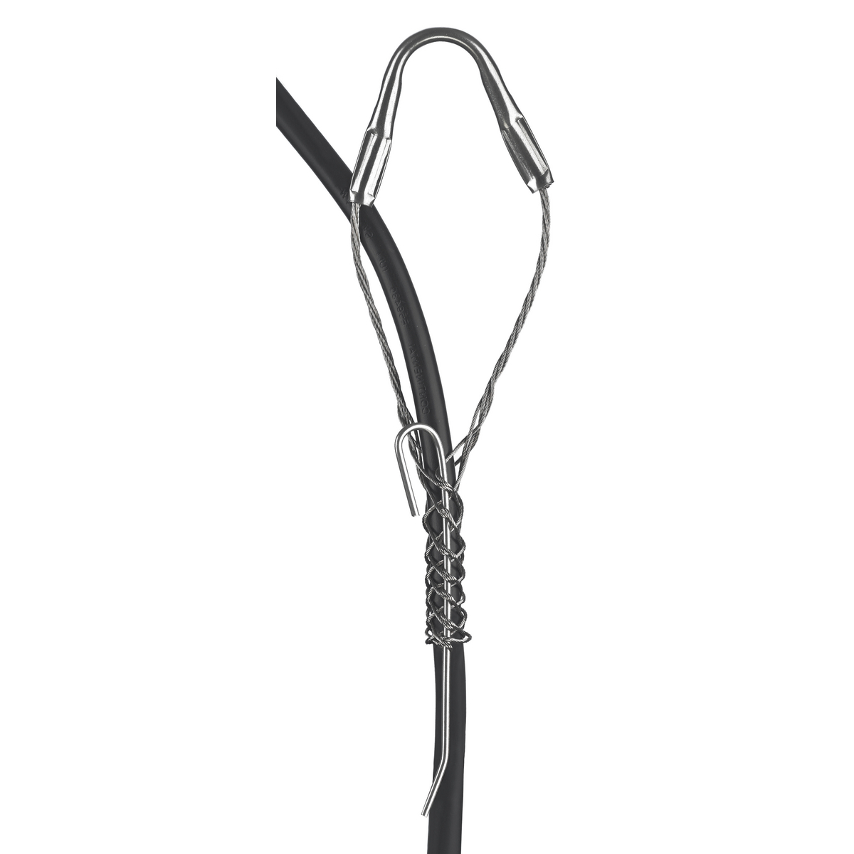 022291019 Fiber Optic Rod Closing Single Eye Split Mesh Single Weave Support Grip, 300 lb Breaking Strength, 0.37 to 0.48 in Cable, Bronze, TiN Coated