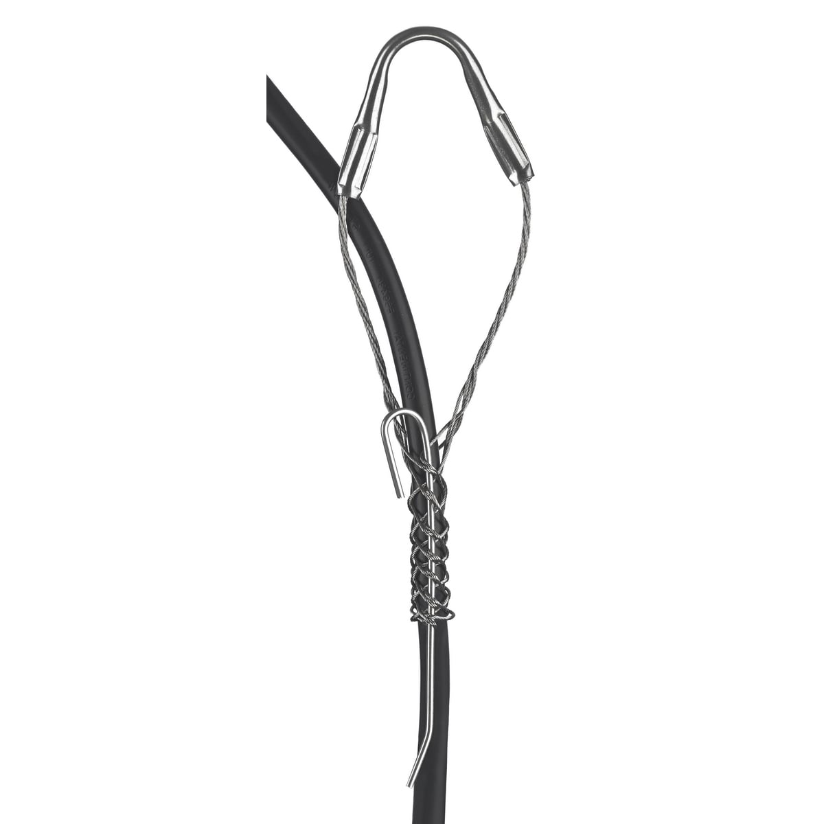 022291022 Fiber Optic Rod Closing Single Eye Split Mesh Single Weave Support Grip, 800 lb Breaking Strength, 0.69 to 0.88 in Cable, Bronze, TiN Coated