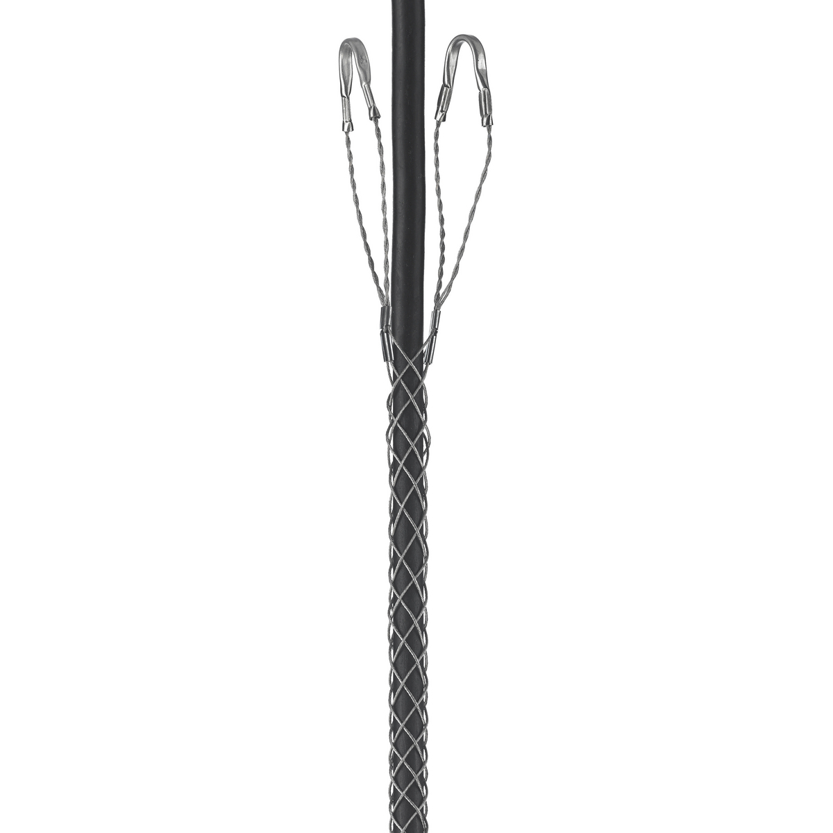 2401008 Standard Duty Closed Mesh Double Eye Single Weave Support Grip, 500 lb Breaking Strength, 1.75 to 1.99 in Cable, Stainless Steel
