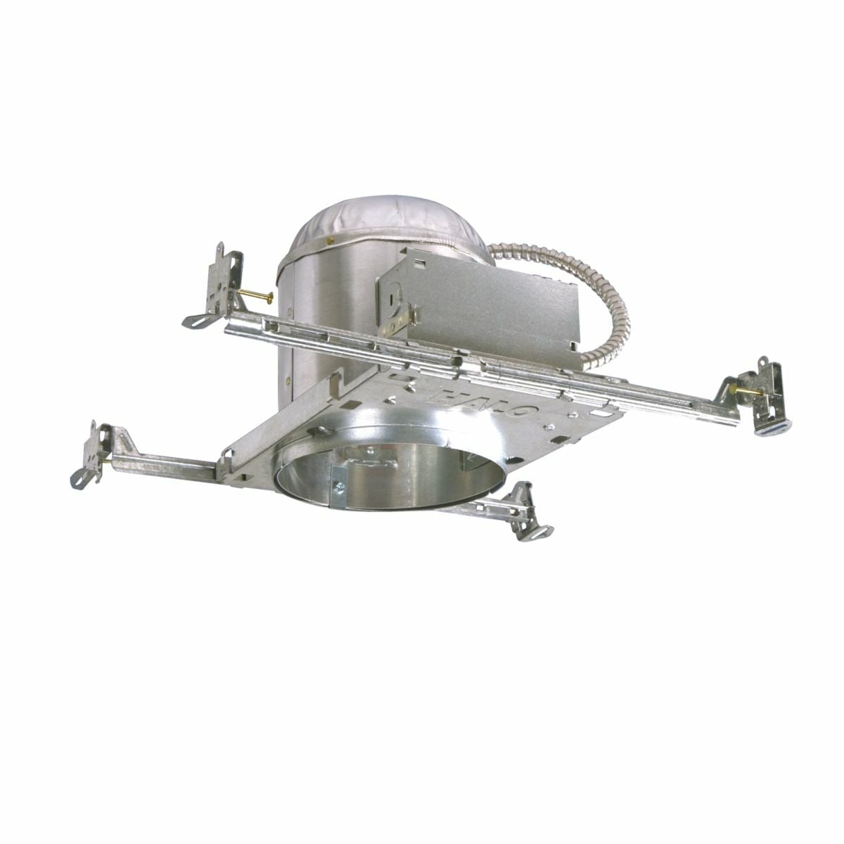 H7ICTNB Halo H7 Series Line Voltage New Construction Single Wall Recessed Lighting Housing, Incandescent Lamp, IC Insulation, 120 V AC, 6-1/2 in Ceiling Opening, Aluminum Housing