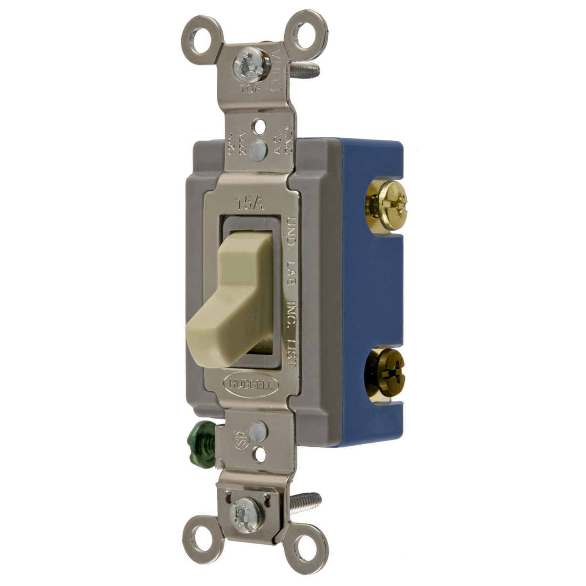 HBL1204I 4-Way Extra Heavy Duty General Purpose Standard Toggle Switch, 120 to 277 V AC, 15 A, 4155 W Power Rating, 2-Position Contact