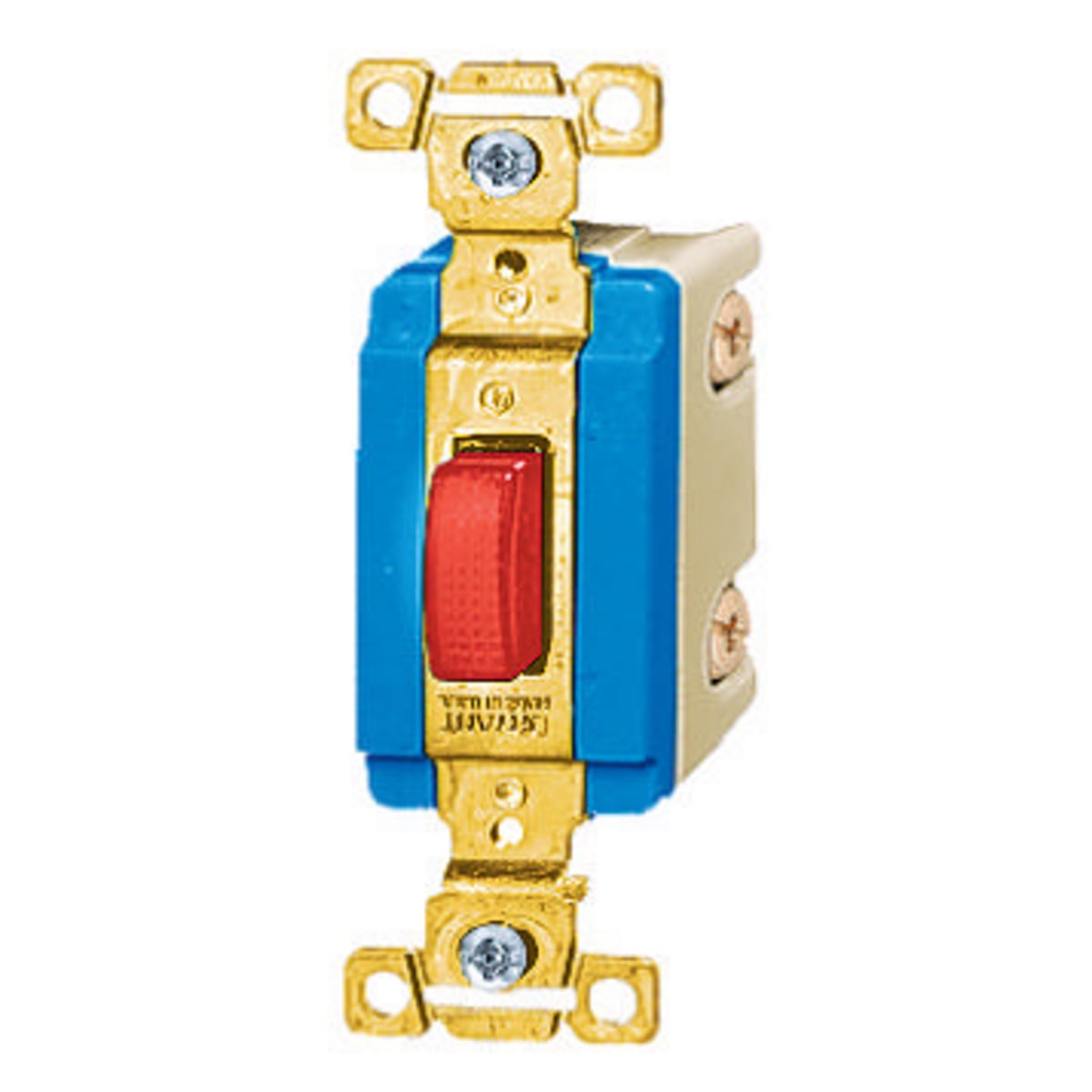 HBL1220RJ Extra Heavy Duty Industrial Grade Standard Jewel and Pilot Light Switch, 120 to 277 V AC, 1/4 W Power Rating