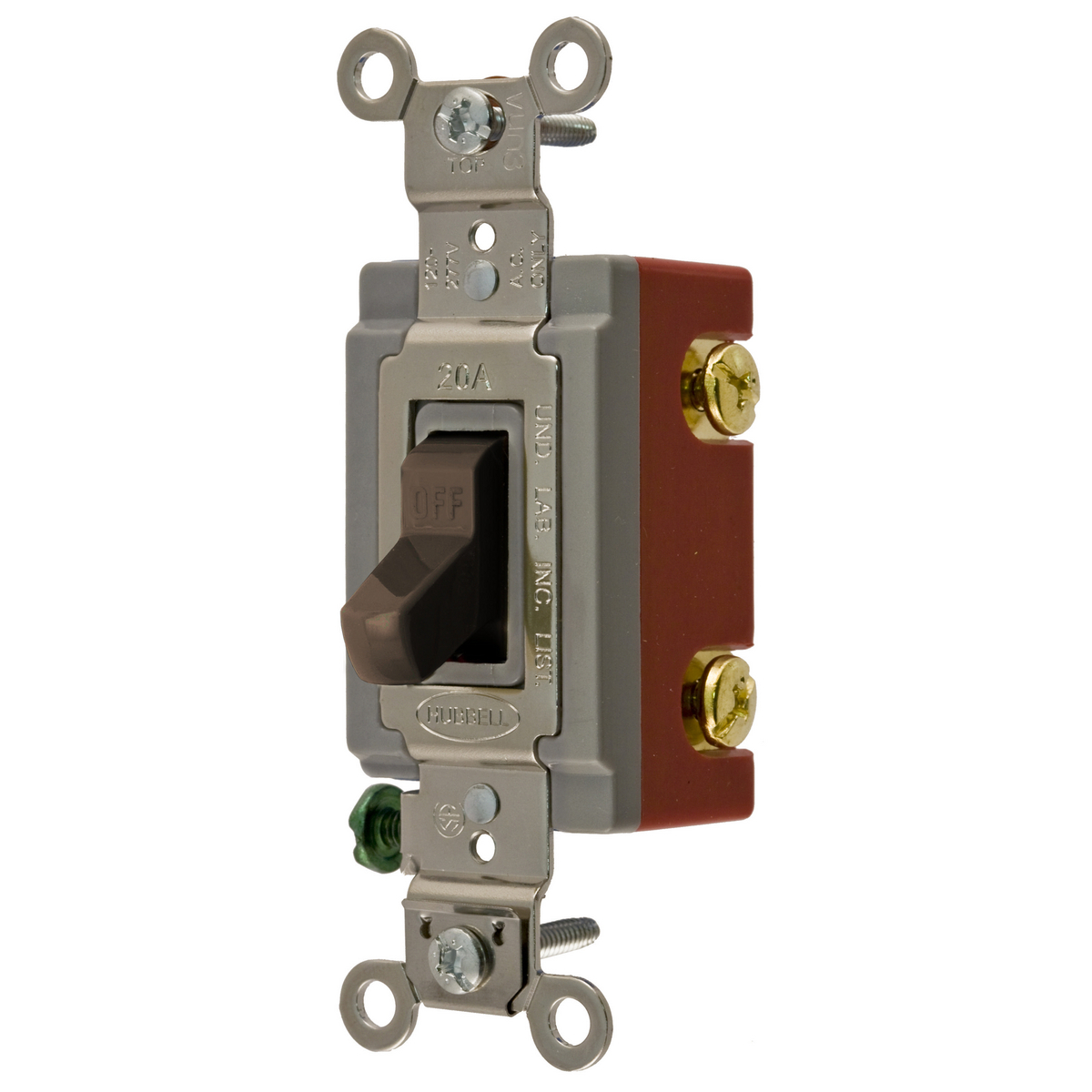 HBL1222 4-Way Extra Heavy Duty General Purpose Standard Toggle Switch, 120 to 277 V AC, 20 A, 5540 W Power Rating, 2-Position Contact