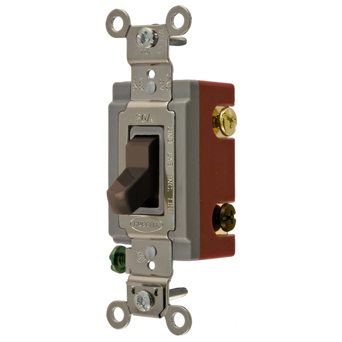 HBL1224 4-Way Extra Heavy Duty General Purpose Standard Toggle Switch, 120 to 277 V AC, 20 A, 5540 W Power Rating, 2-Position Contact