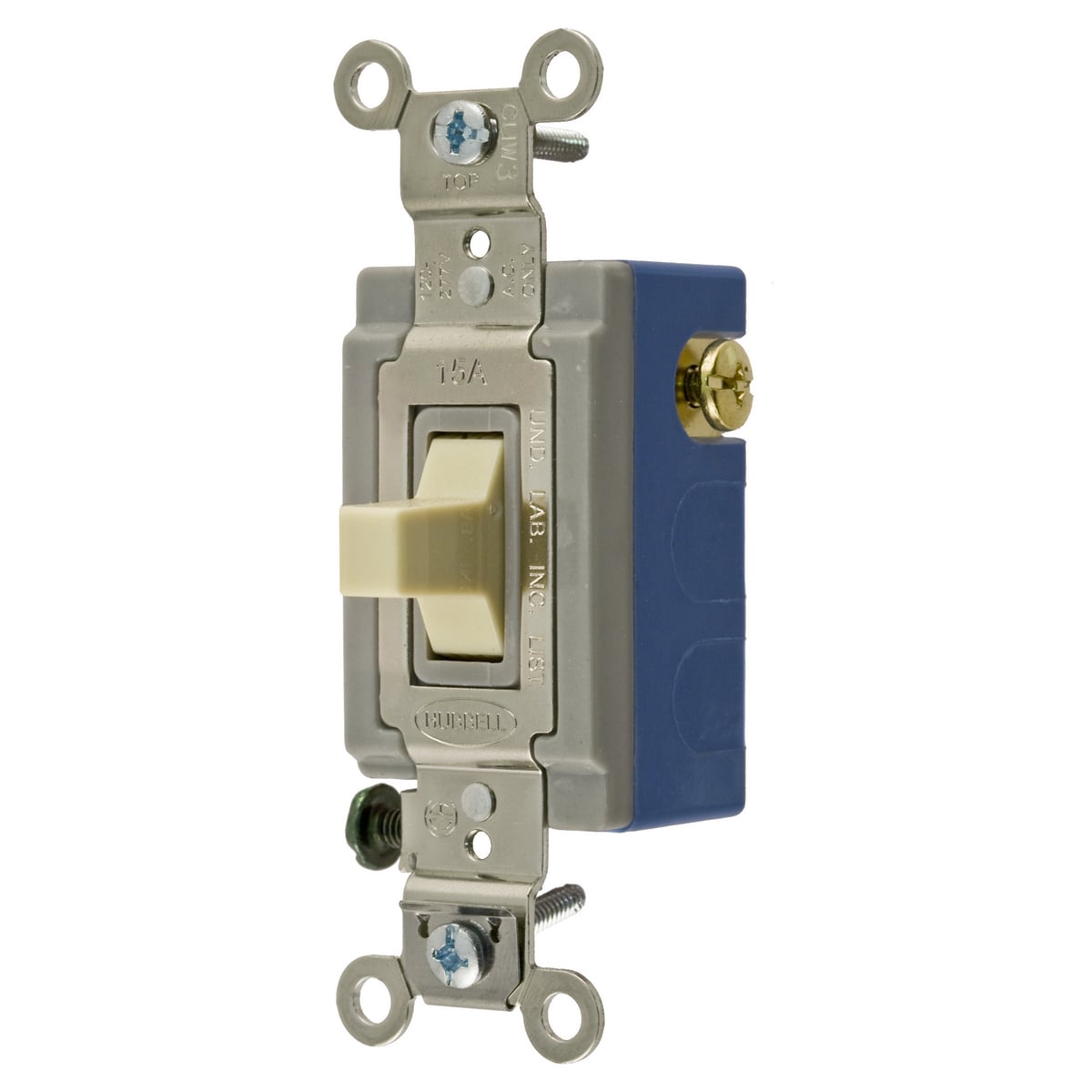 HBL1556I 3-Position Extra Heavy Duty General Purpose Industrial Grade Toggle Switch, 120 to 277 V AC, 15 A, 4155 W Power Rating