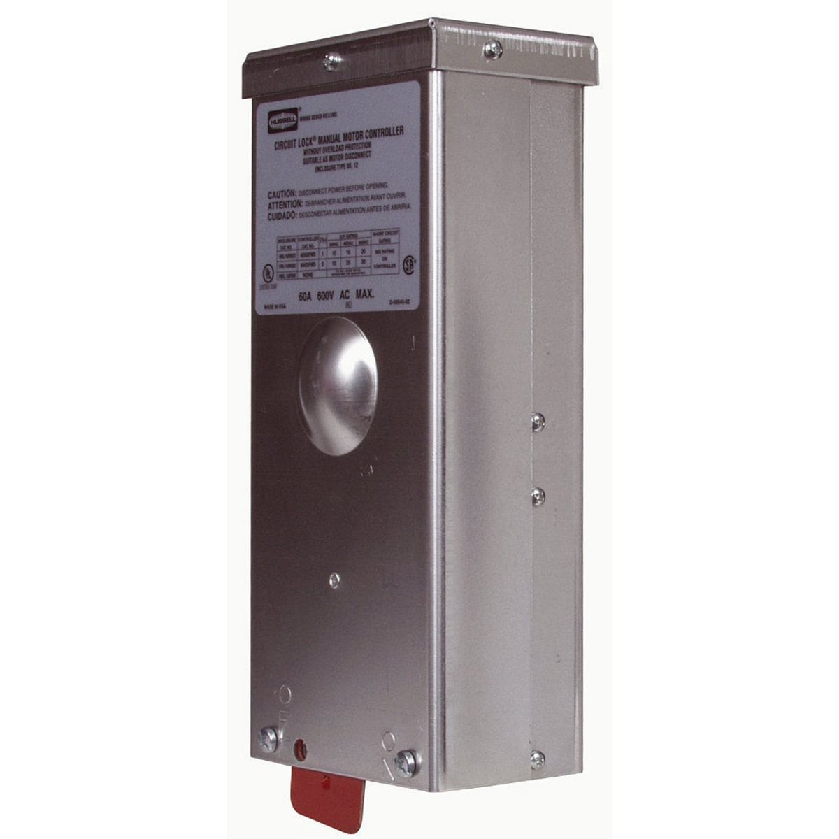 HBL16R90 Industrial Grade Non-Fused Standard Pressure Screw Terminal Switch Enclosure, 10.11 in L x 4.4 in W x 3.3 in D x 10.11 in H, 3R NEMA Rating, Aluminum