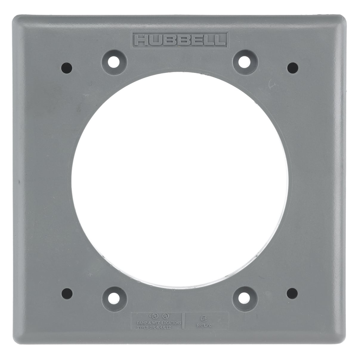 HBL2030AP Industrial Grade Non-Metallic Standard Wallbox Adapter, 3.28 in L x 4.66 in W x 1/2 in D, For Use With Watertight Safety Shroud Receptacles and Inlets, PBT