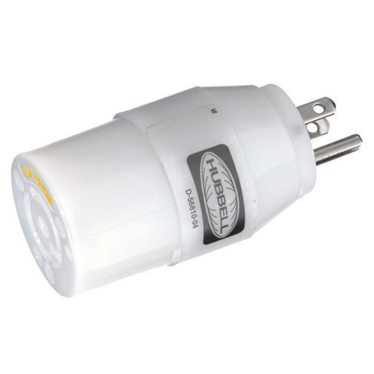HBL21CM28 Grounding Standard Plug-In Mount Molded Adapter, 125 V AC, 15 A, 2500 W Power Rating, Locking Female Slot End, Male Blade End