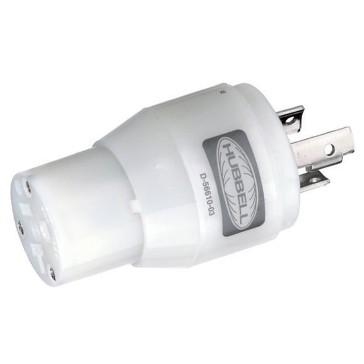 HBL21CM29 Molded Plug-In Adapter, 125 V AC, 15 A, 2500 W Power Rating, Locking Male Slot End, Female Blade End