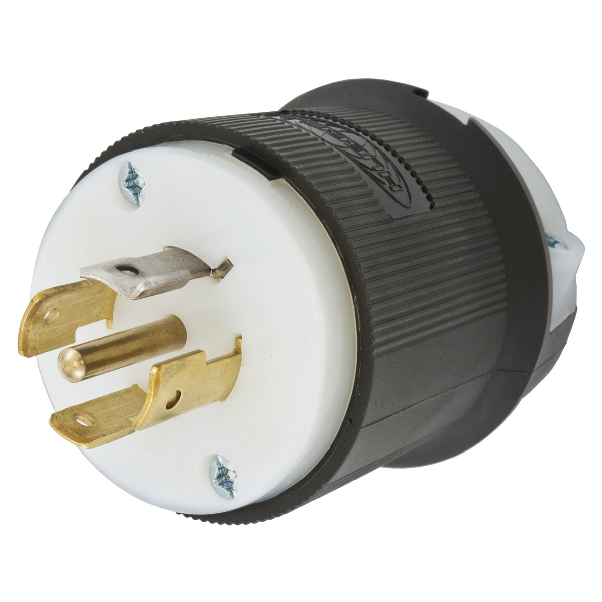 HBL2511 HBL 3-Phase Grounding Cord Mount Locking Plug, 120/208 V AC, 20 A, 4 Poles, 5 Wires, Black/White