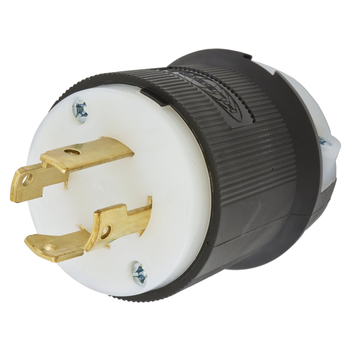 HBL2721 HBL 3-Phase Grounding Cord Mount Locking Plug, 250 V AC, 30 A, 3 Poles, 4 Wires, Black/White