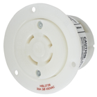 Locking Devices, Twist-Lock, Industrial, Flanged Receptacle, 30A 3-Phase Delta 480V AC, 3-Pole 4-Wire Grounding, L16-30R, Screw Terminal, White