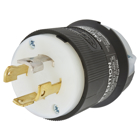 Locking Devices, Twist-Lock, Industrial, Male Plug, 30A 3-Phase 120/208V AC, 4-Pole 4-Wire Non-Grounding, L18- 30P, Screw Terminal, Black and White