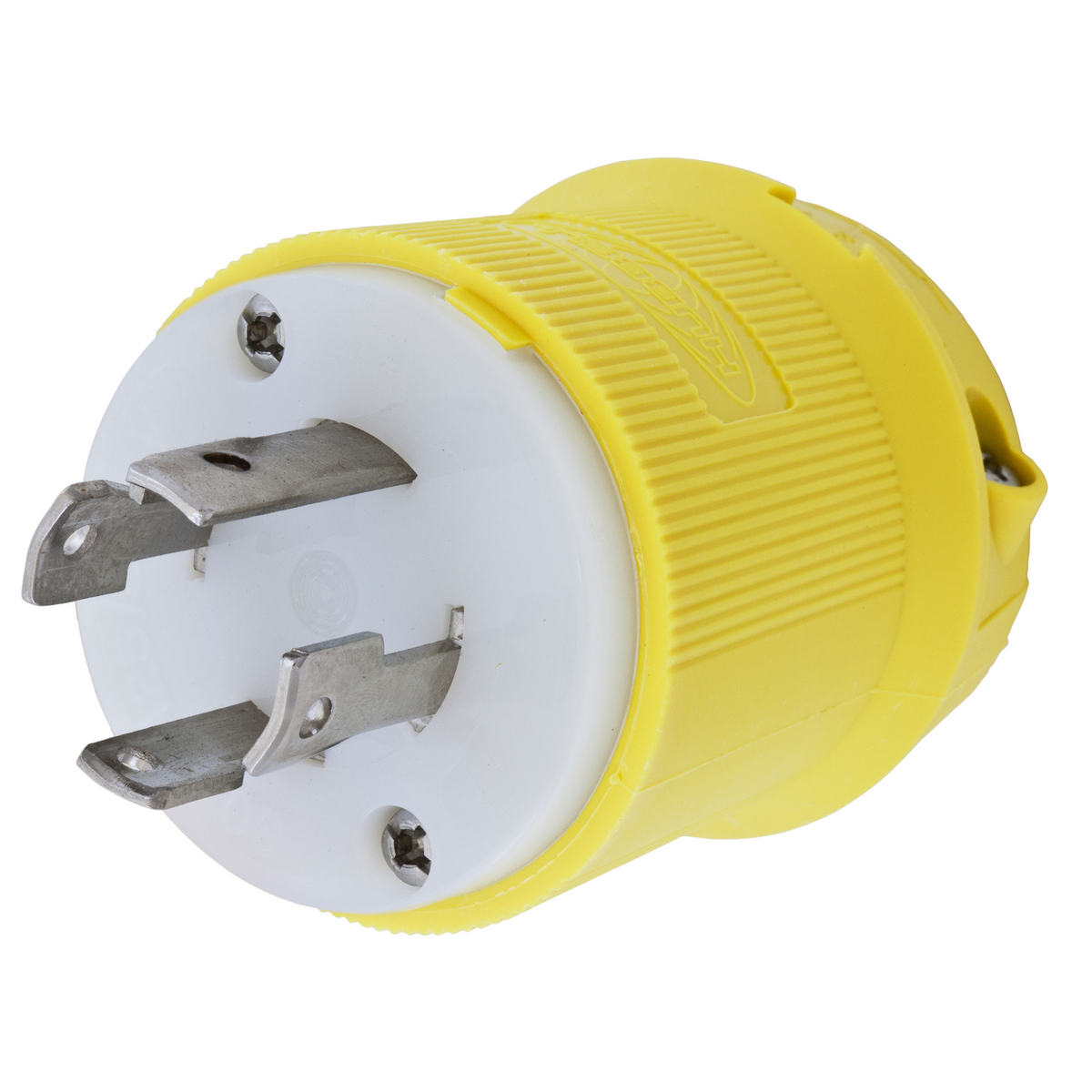 HBL27CM11 1-Phase Corrosion Resistant Grounding Cord Mount Locking Plug, 125/250 V AC, 30 A, 3 Poles, 4 Wires, Yellow