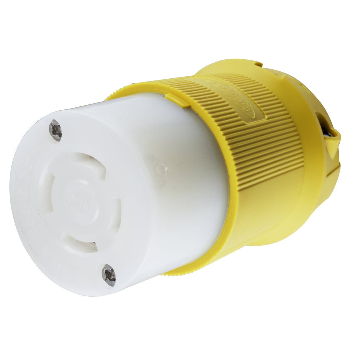 HBL27CM23 3-Phase Corrosion Resistant Heavy Duty Isolated Grounding Standard Sized Cord Mount Female Connector, 250 Delta V AC, 30 A, 3 Poles, 4 Wires, Yellow