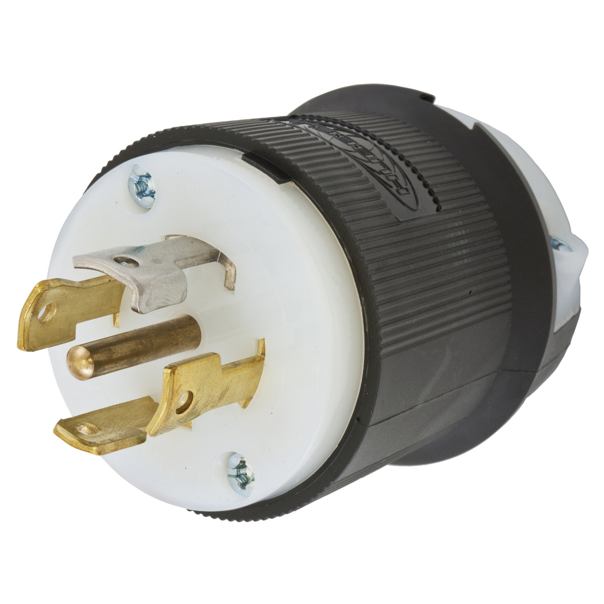 HBL2811 HBL 3-Phase Grounding Cord Mount Locking Plug, 120/208 V AC, 30 A, 4 Poles, 5 Wires, Black/White