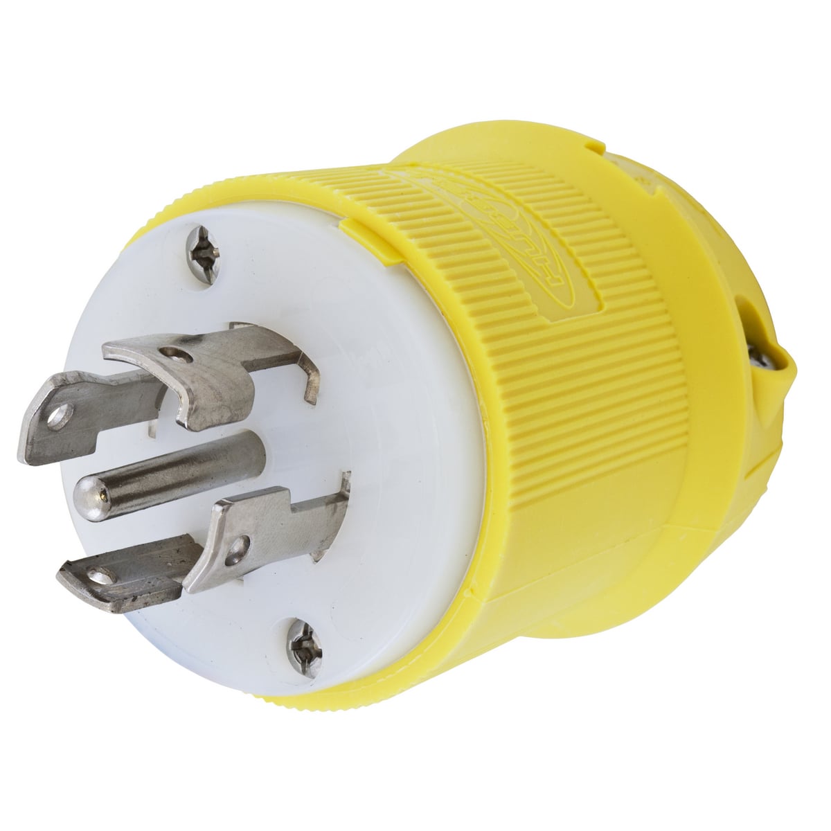 HBL28CM11 3-Phase Corrosion Resistant Male Non-Grounding Cord Mount Locking Plug, 120/208 V AC, 30 A, 4 Poles, 5 Wires, Yellow