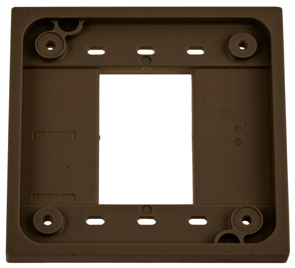 HBL4AP Quad Straight Blade Standard Receptacle Adapter Plate, 4.78 in L x 4.78 in W x 0.58 in D, For Use With 1, 2-Gang, 4 in Square Device Box, QuadPlex Receptacle, Polycarbonate
