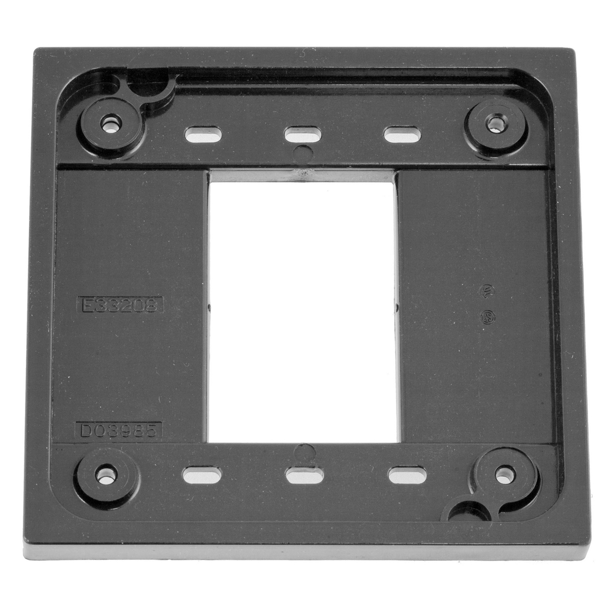 HBL4APGY Quad Straight Blade Standard Receptacle Adapter Plate, 4.78 in L x 4.78 in W x 0.58 in D, For Use With 1, 2-Gang, 4 in Square Device Box, QuadPlex Receptacle, Polycarbonate