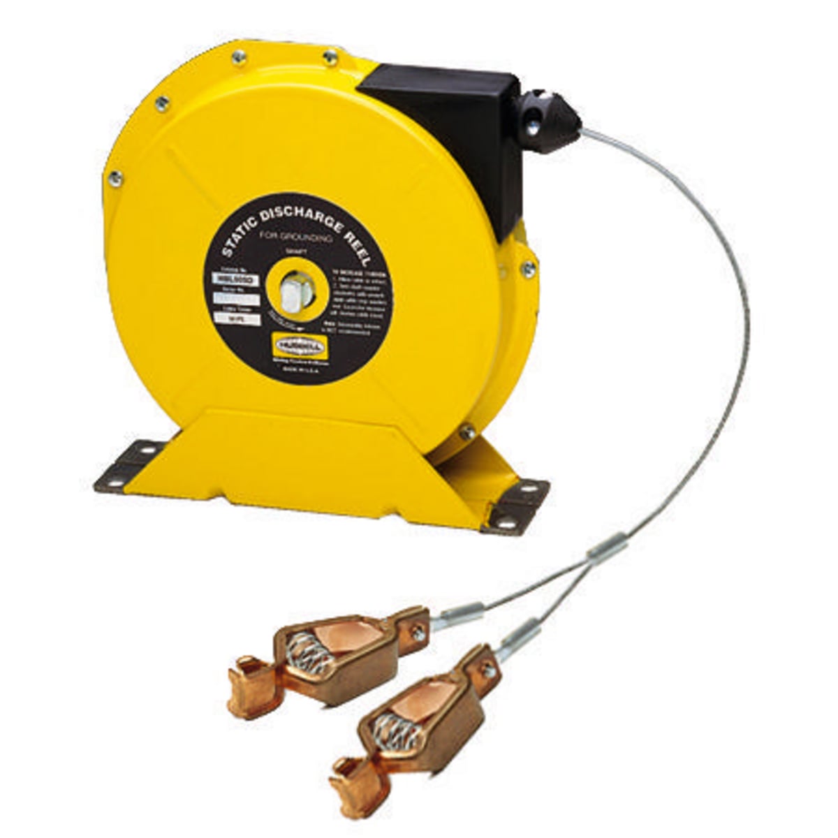 HBL50YSD Heavy Duty Standard Static Discharge Reel With (2) "Y" 3/32 in Steel Lead Cable, 35/50 ft L Cord